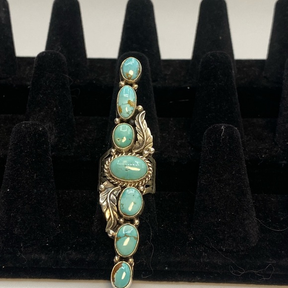 Navajo Geraldine James Turquoise Sterling Silver Ring FIRM - Picture 12 of 12